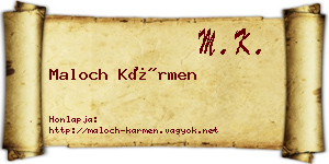 Maloch Kármen névjegykártya